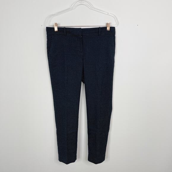 Ann Taylor 8P Petite Black White Polka Dot Trouser Pants Cropped Office Work - Picture 1 of 10